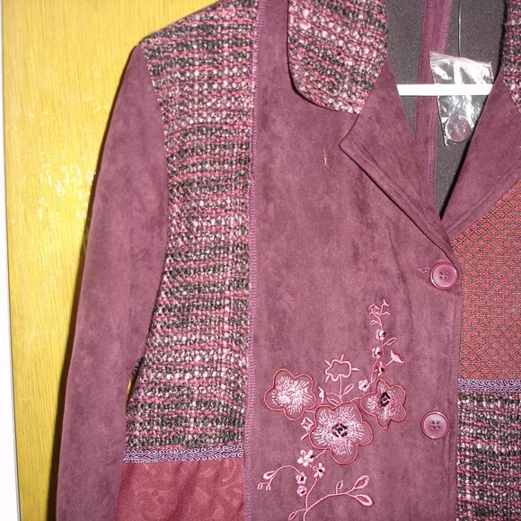 WOMENS SARA MORGAN For HABAND 3 PIECE PANTSUIT SIZE LA BURGANDY - Picture 5 of 16